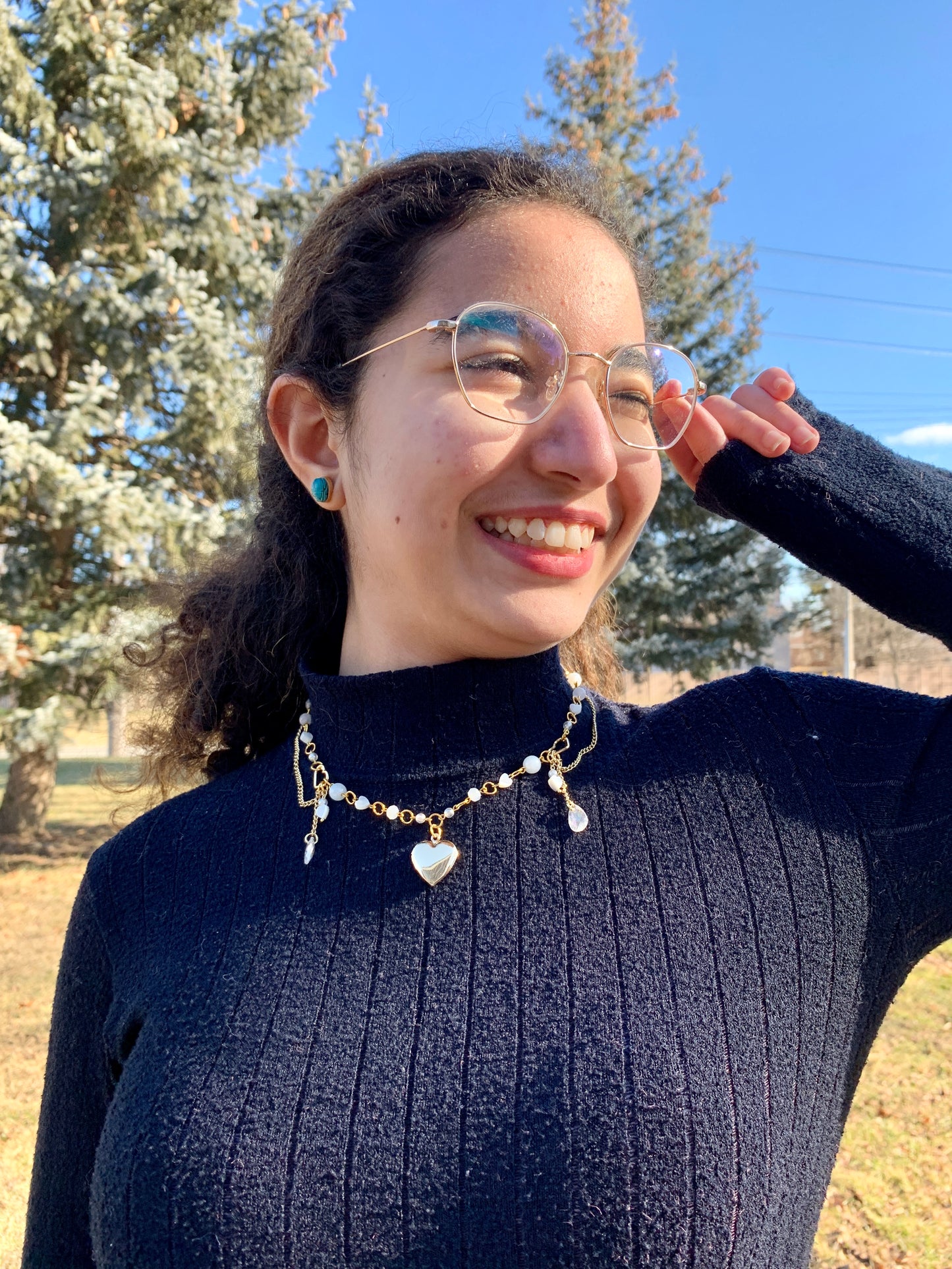 Gold Heart Locket Necklace