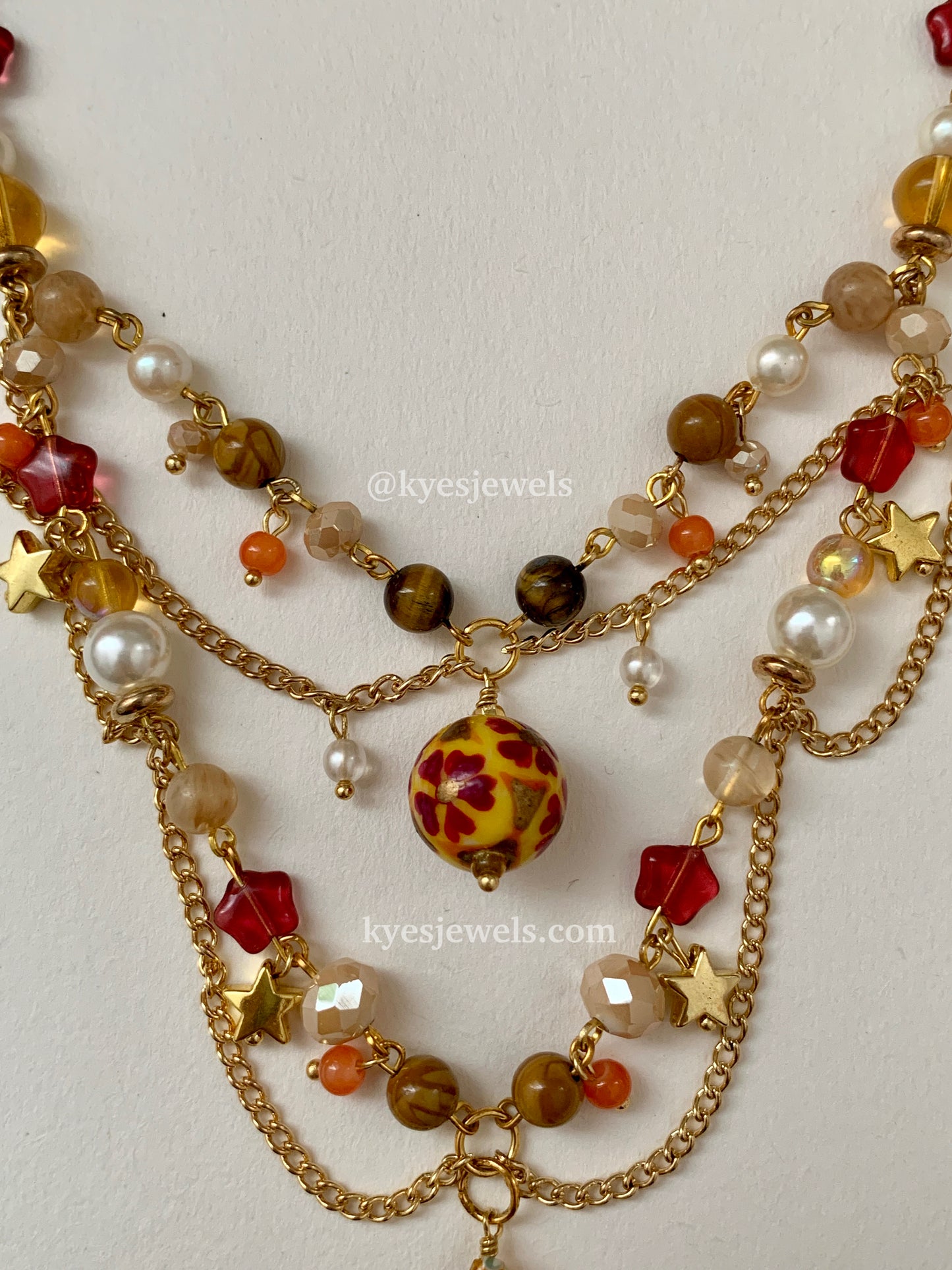 Gold Star Brown Necklace