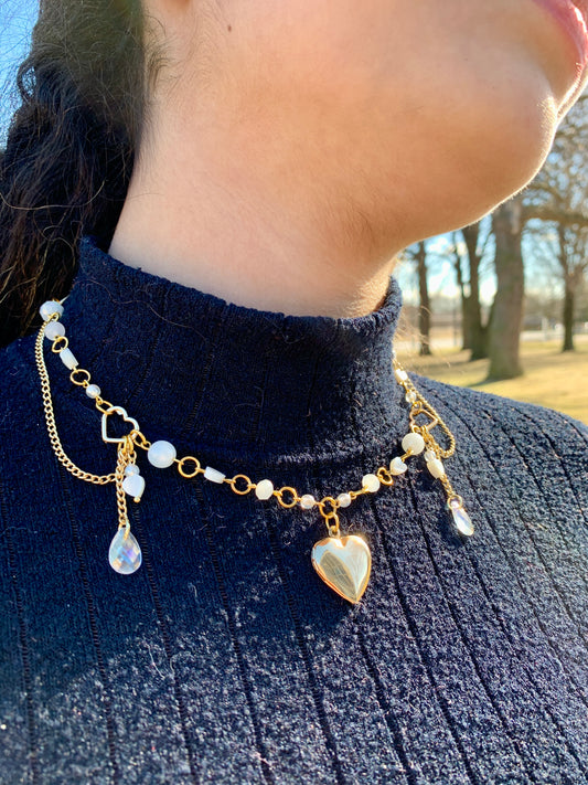 Gold Heart Locket Necklace