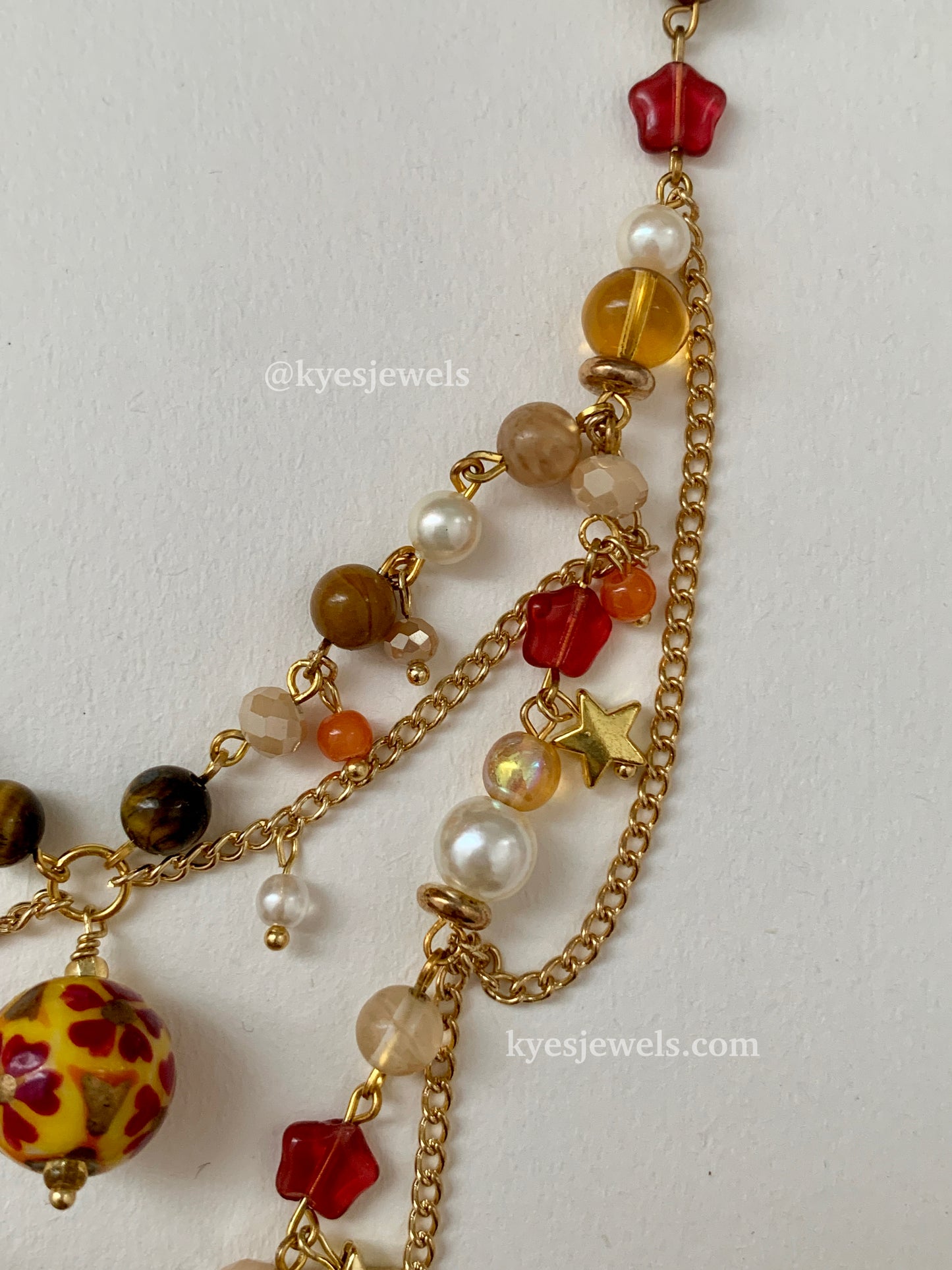 Gold Star Brown Necklace