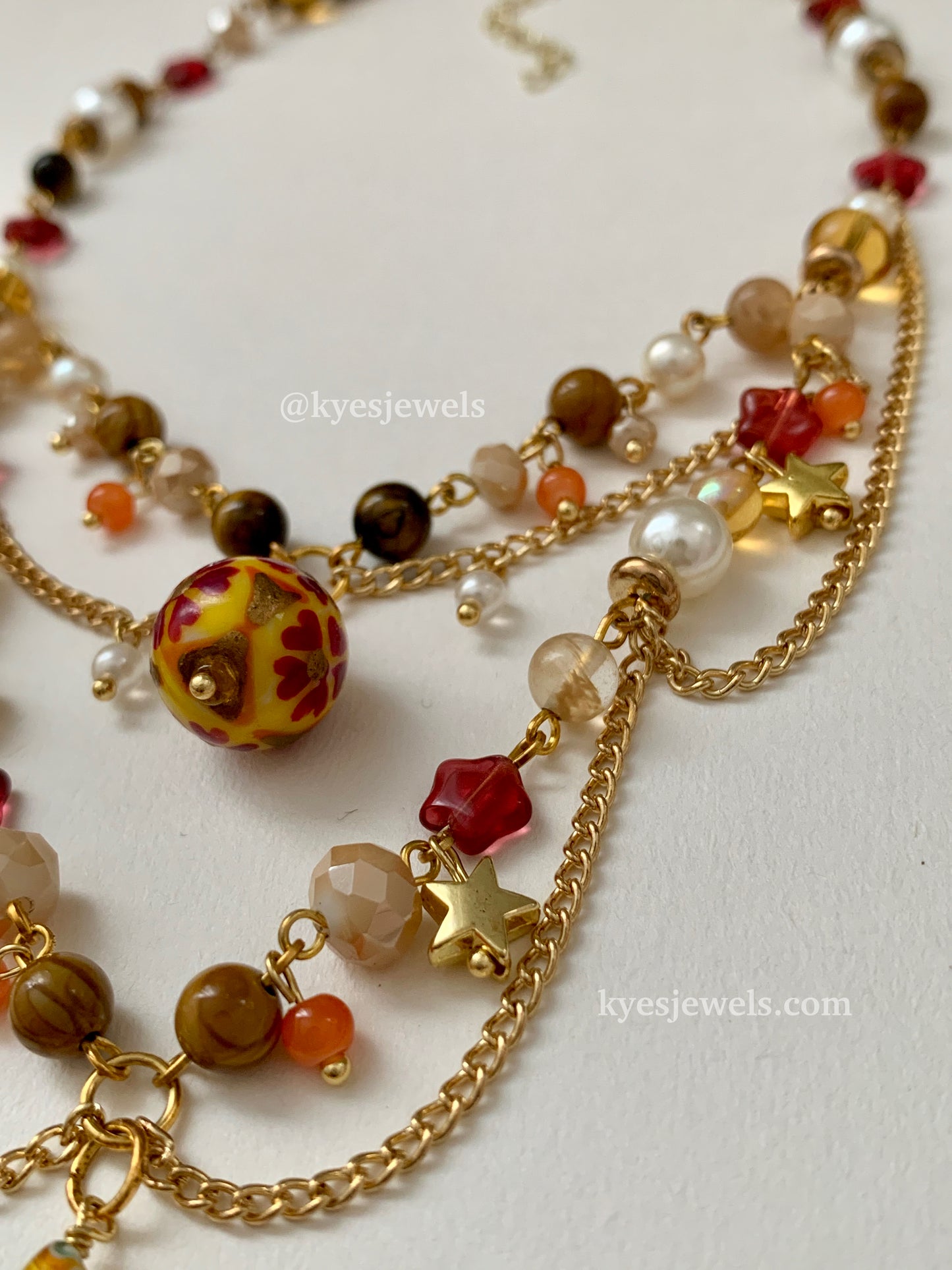 Gold Star Brown Necklace