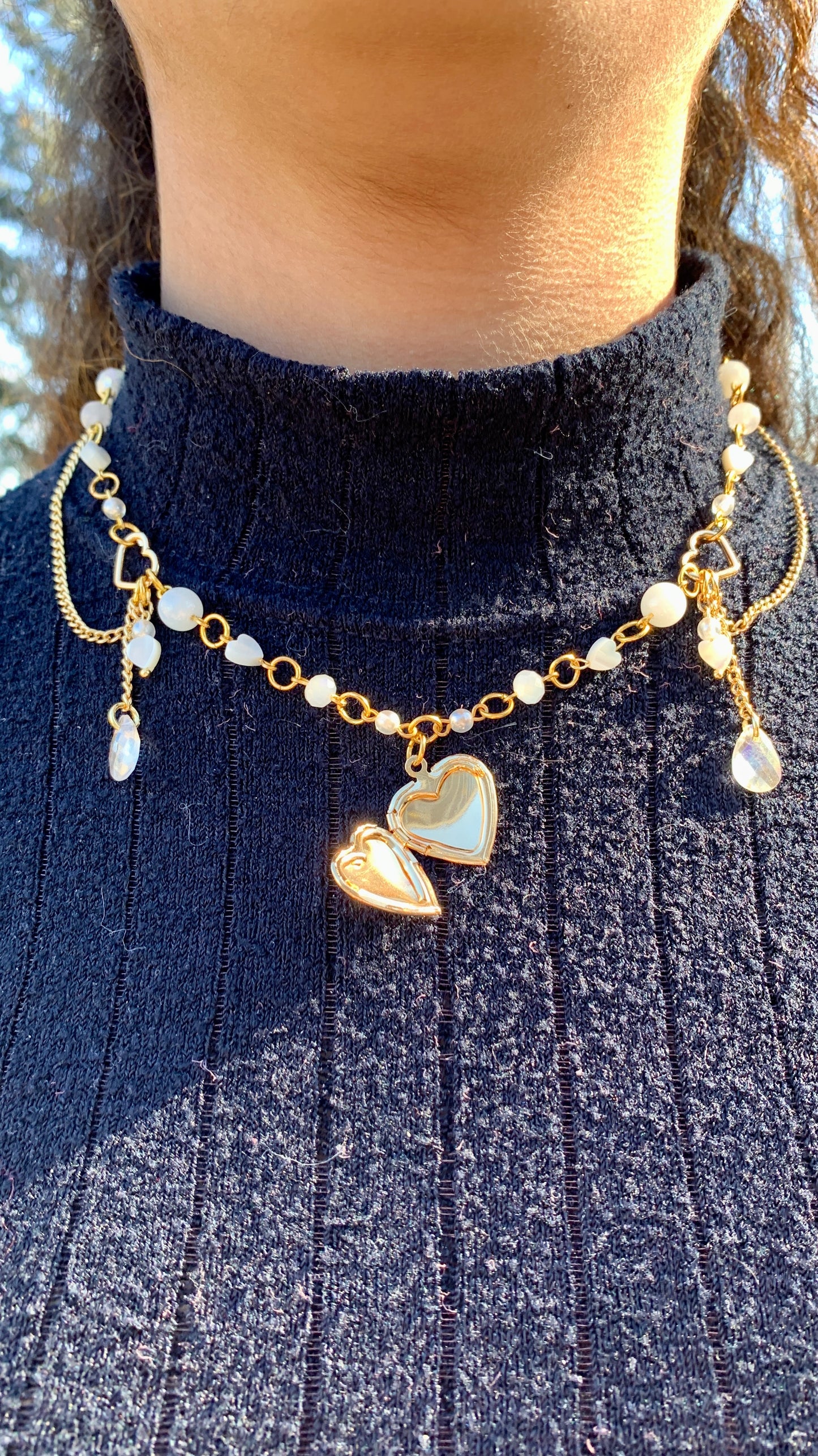 Gold Heart Locket Necklace