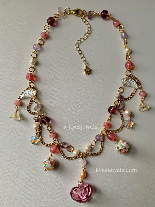 Purple Rose Necklace
