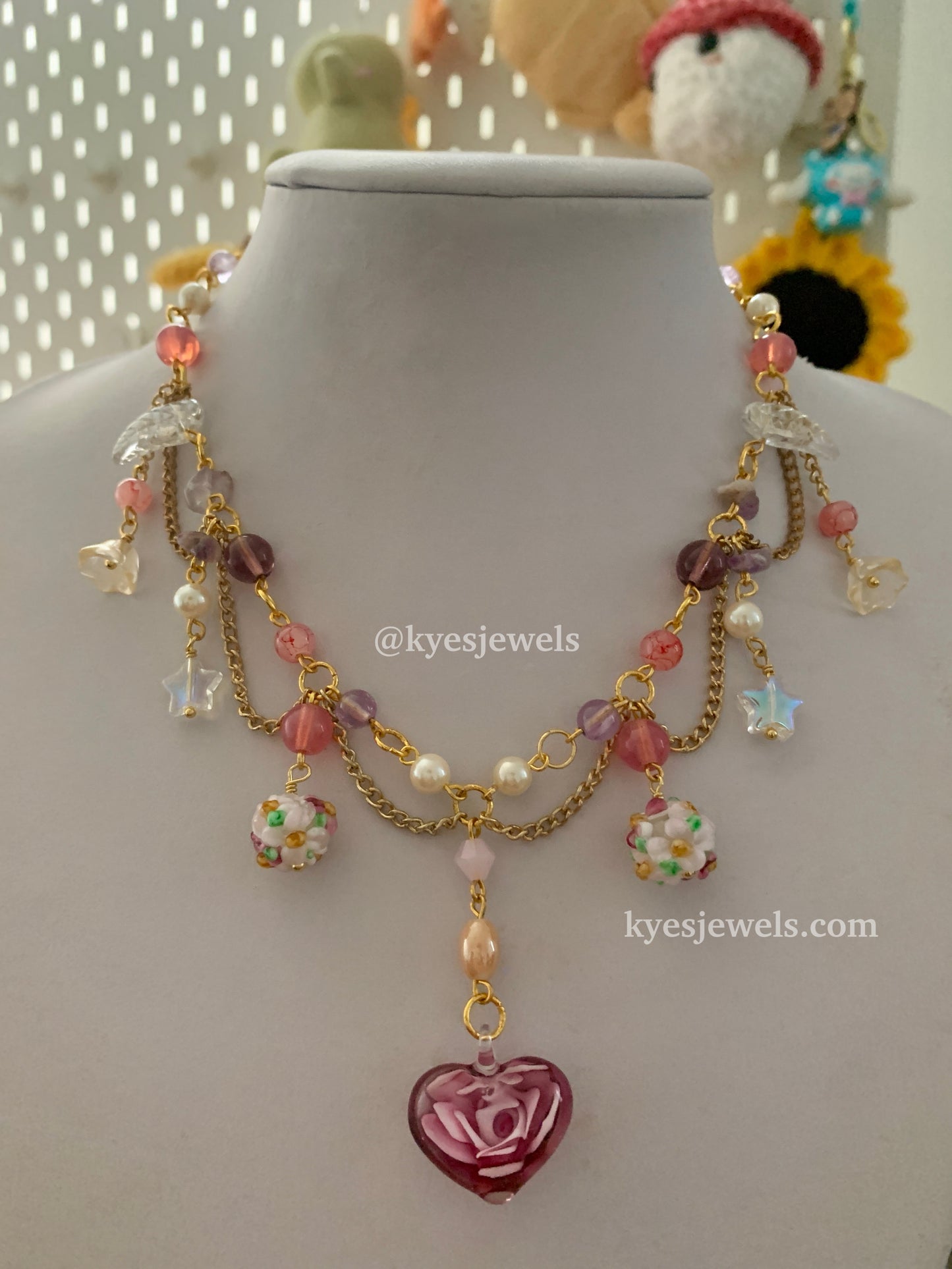 Purple Rose Necklace
