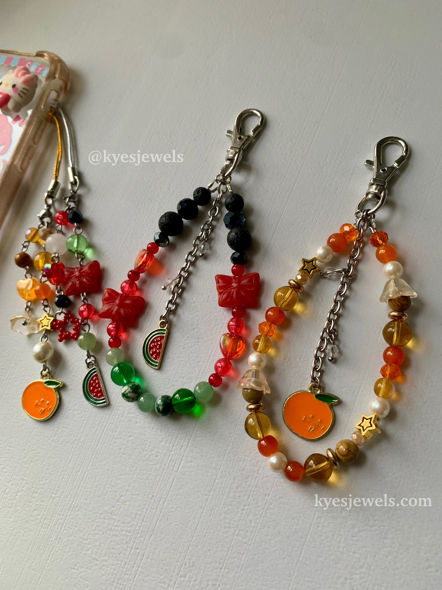 Watermelon & Orange - Phone charm / Keychain