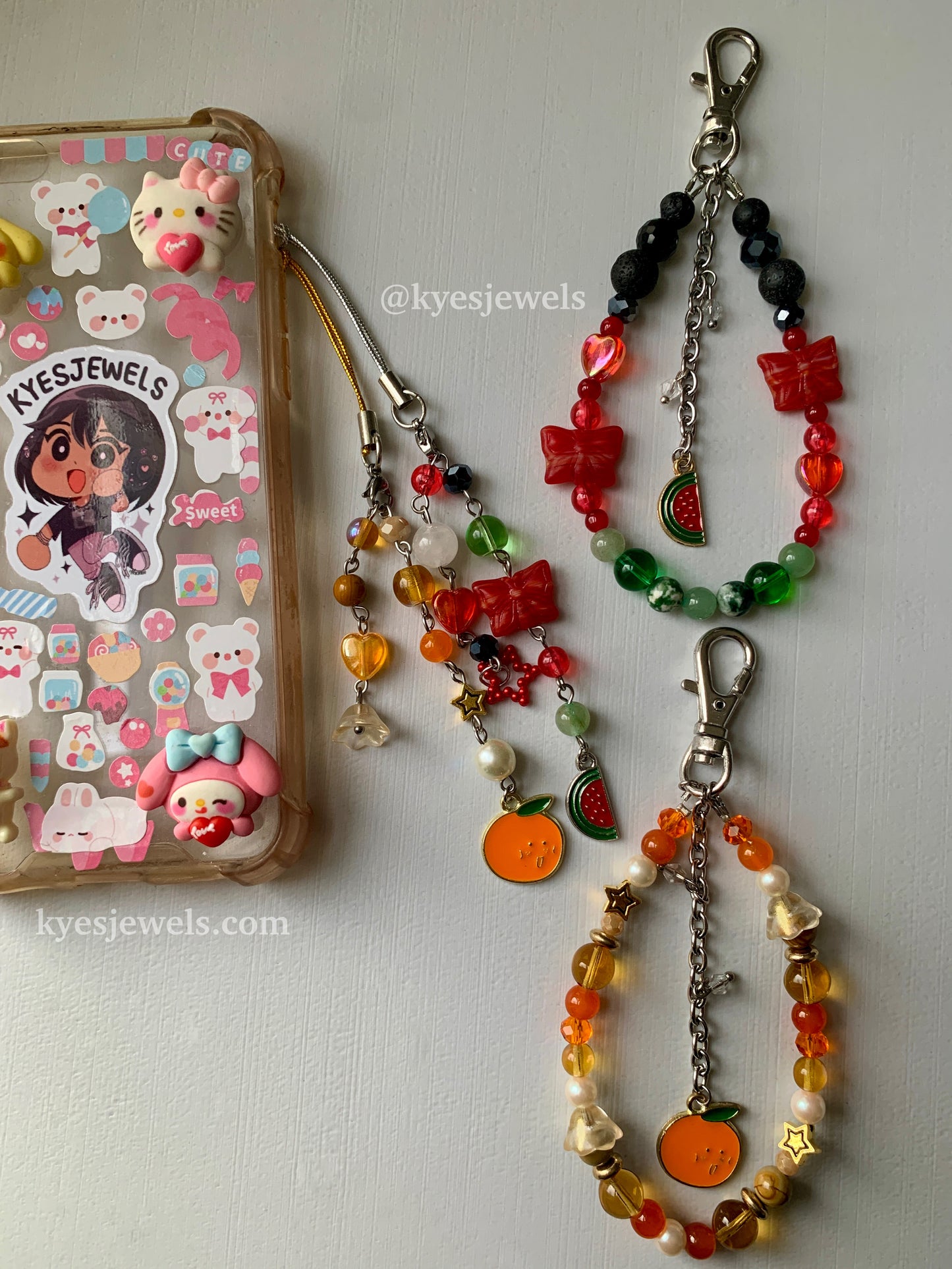 Watermelon & Orange - Phone charm / Keychain