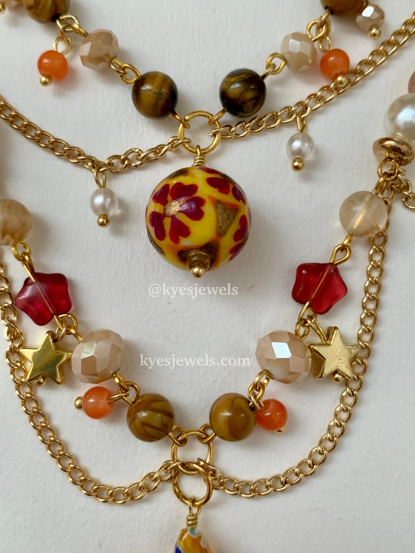 Gold Star Brown Necklace