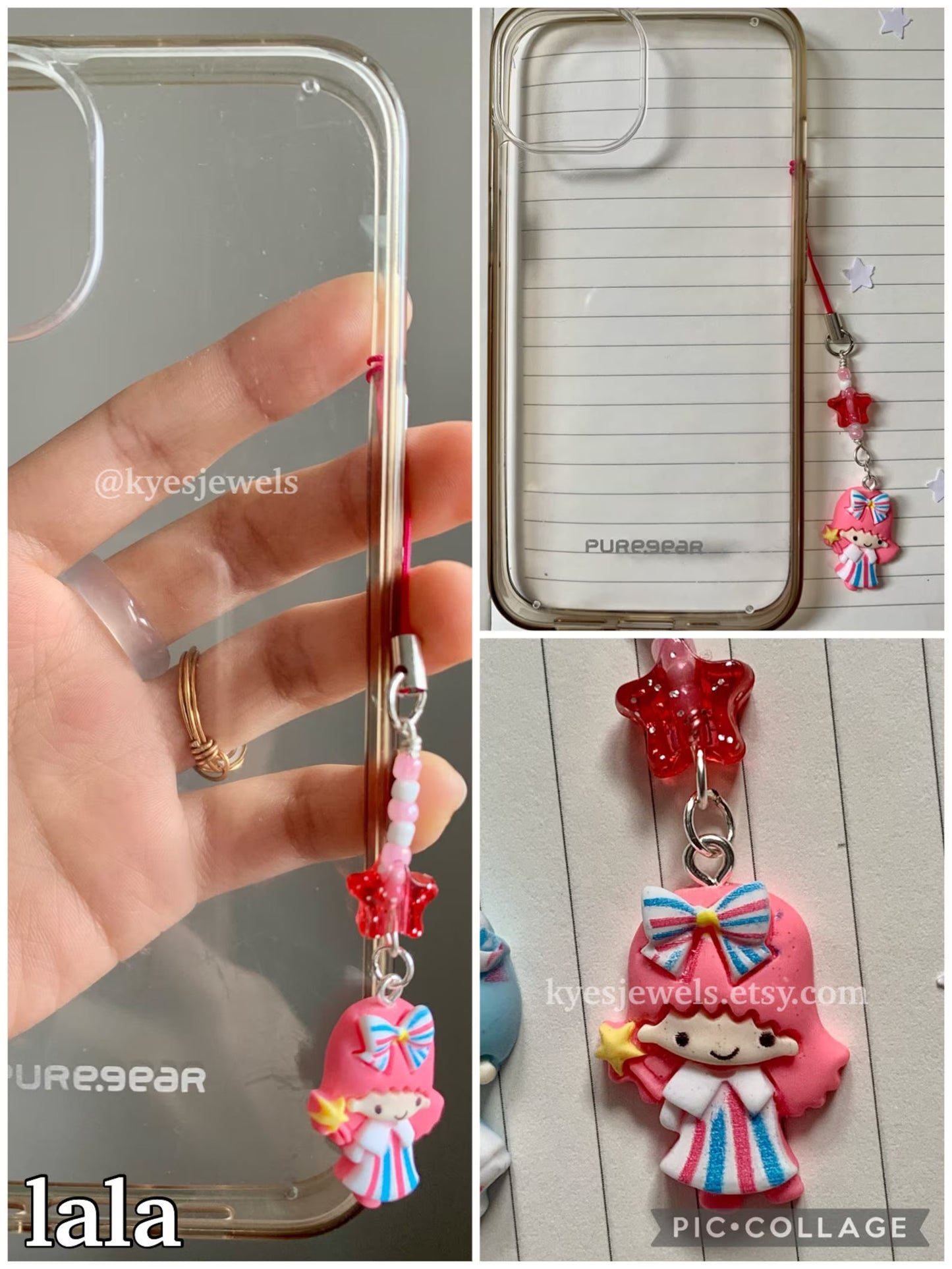 Twin Star Phone Charm