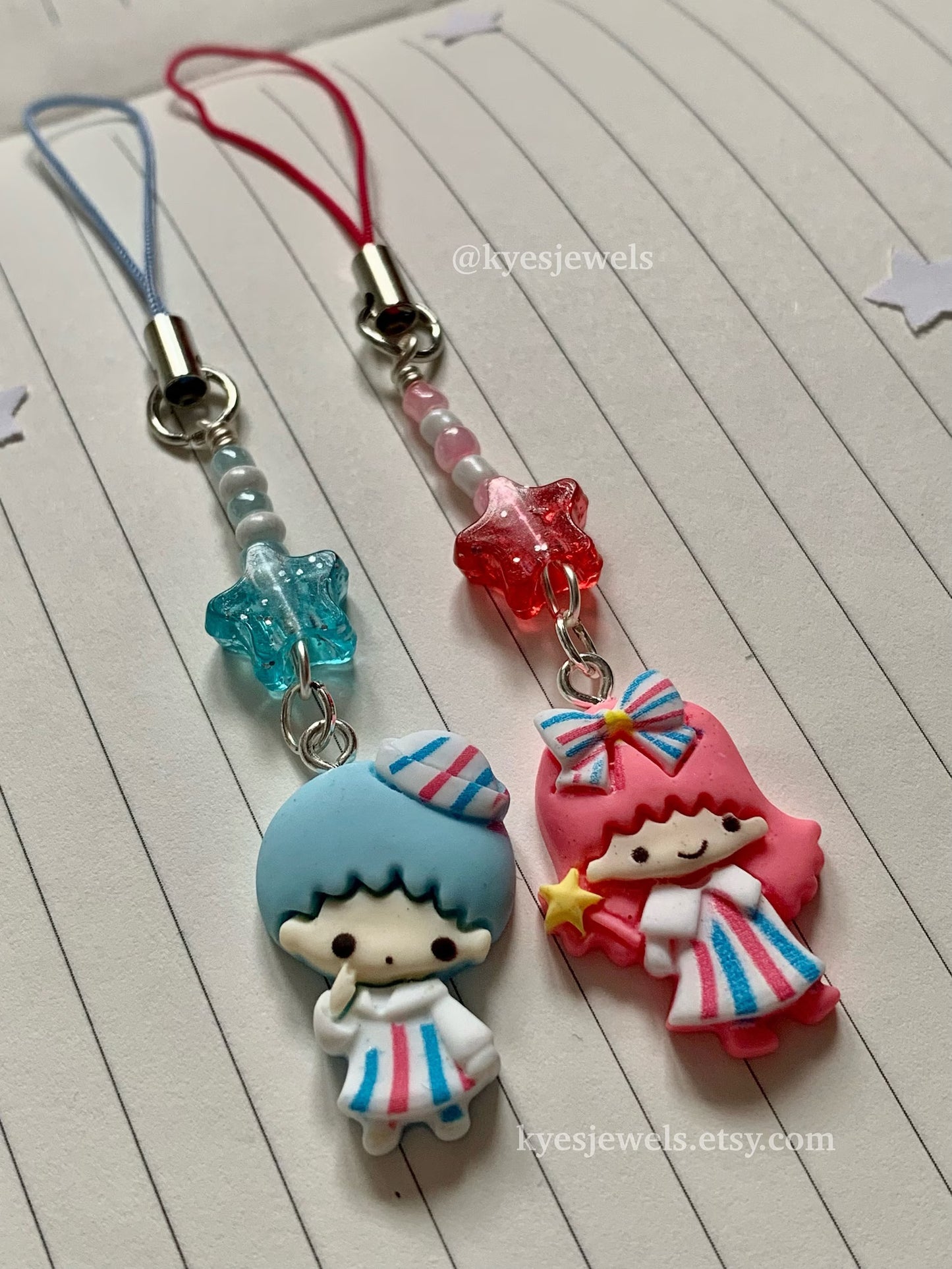 Twin Star Phone Charm