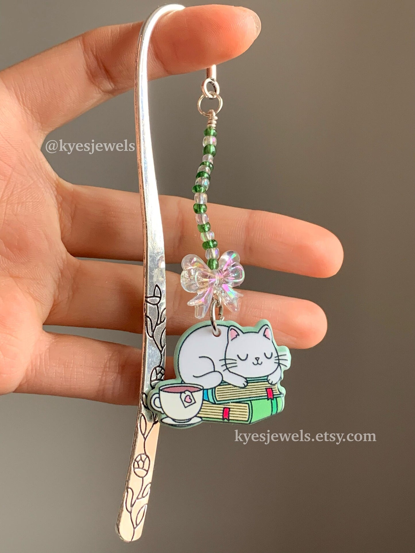 Green Cat Bookmark