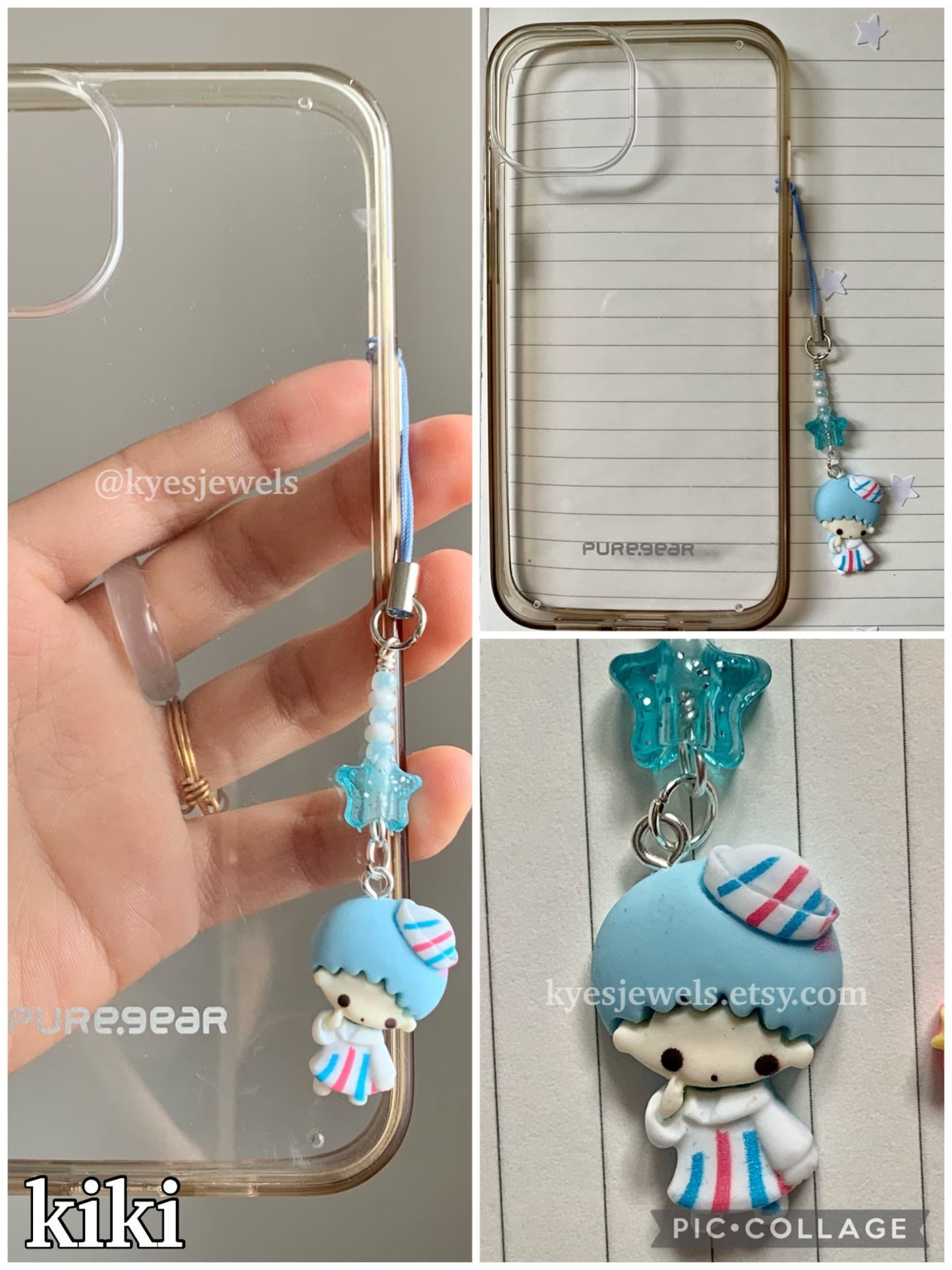 Twin Star Phone Charm