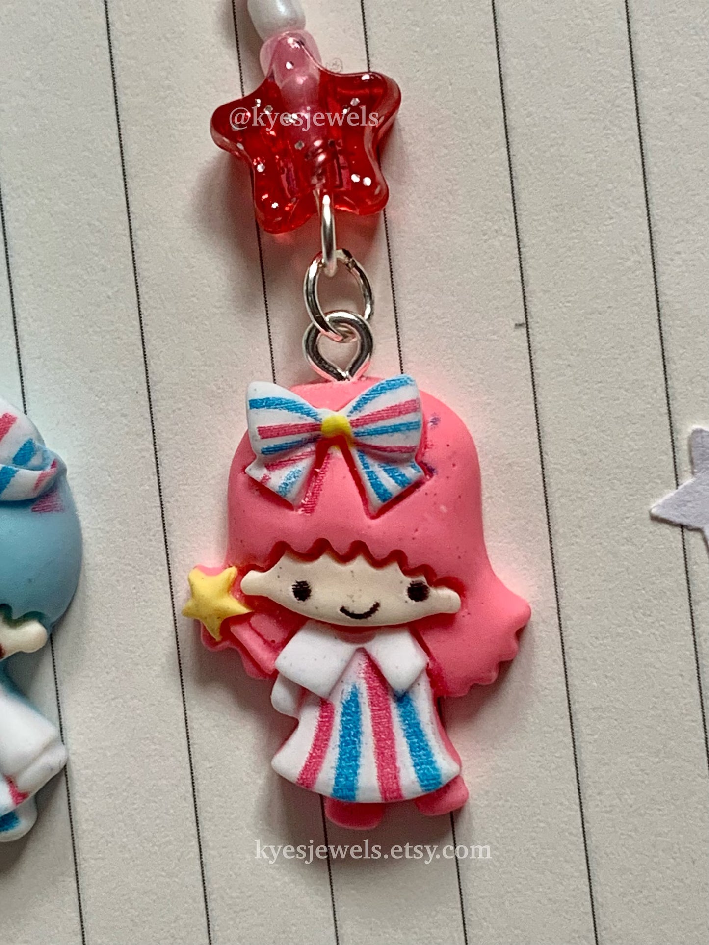 Twin Star Phone Charm