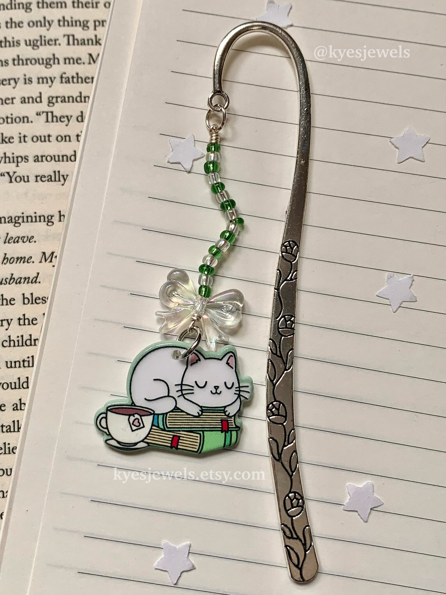 Green Cat Bookmark