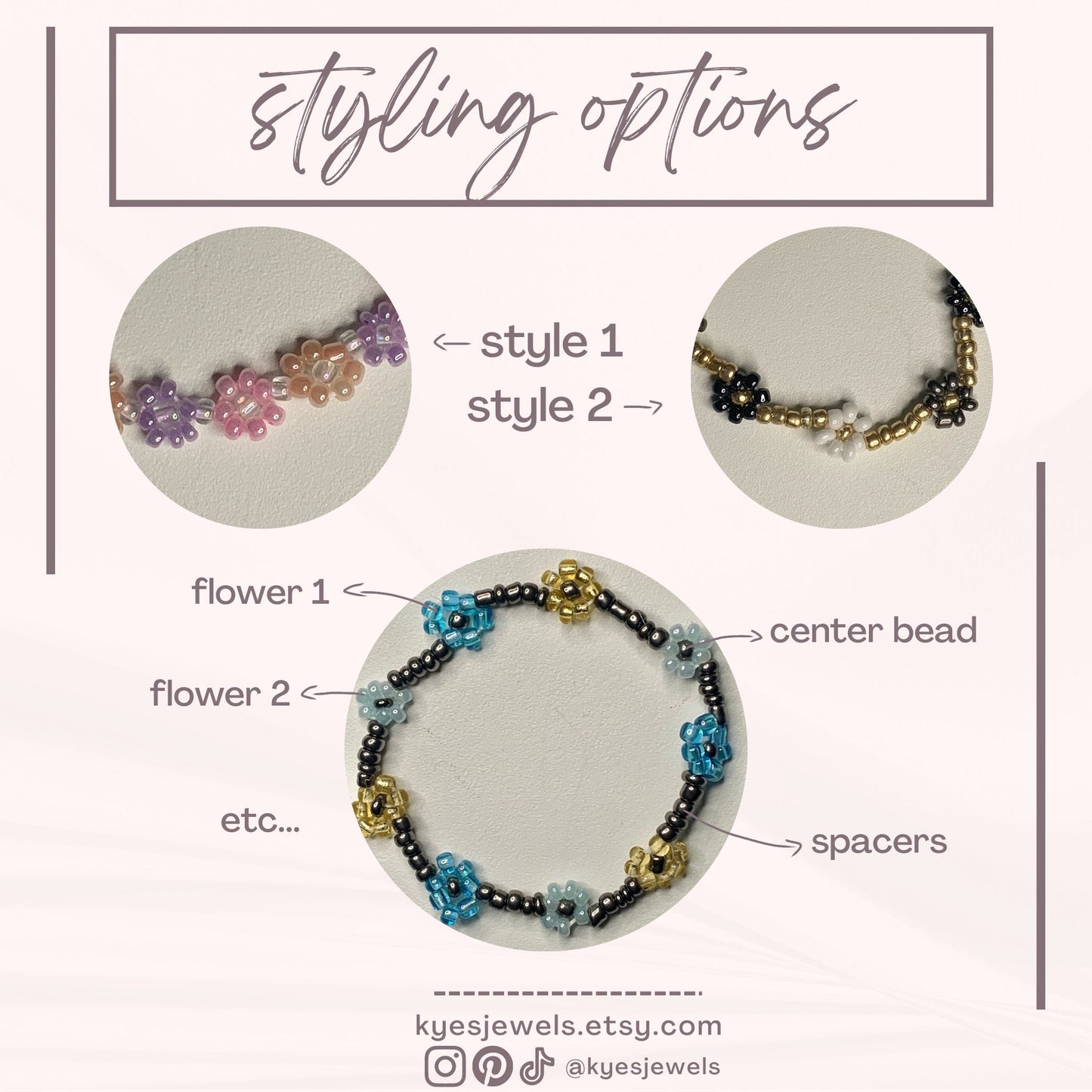 Pulsera de flores personalizada